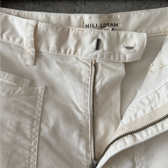 Nili Lotan Shon Cotton Pant Cream size 2 - Picture 4 of 6